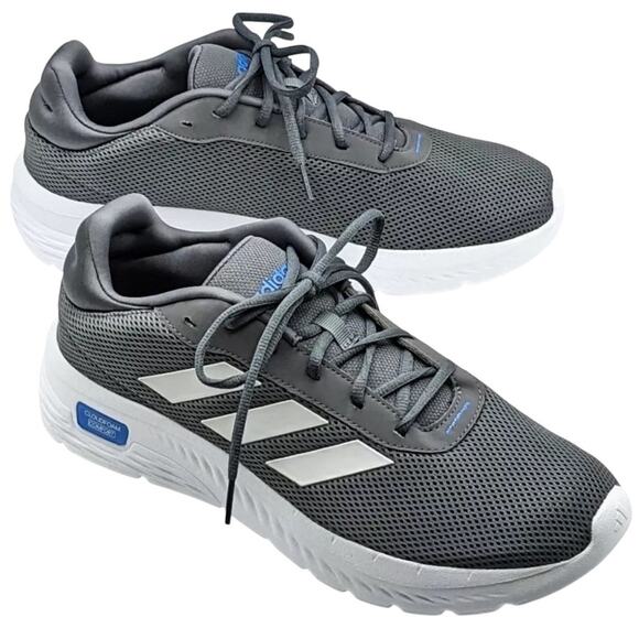 adidas Men’s Cloud foam Comfy Everyday Shoes Grey White Size 9 NEW in Box - Picture 3 of 10